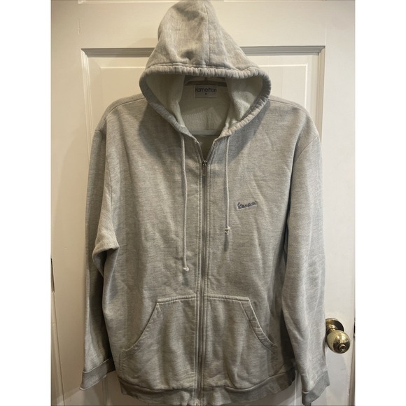 adidas Other - Vtg Vespa Kameltton Grey Zip Hoodie Jacket Size M Lt Blue Logo